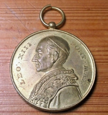 Leone XIII  - Christo Deo Servitori Novi Saec Dedicatio Bronzo Dorato - 1900?