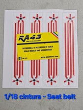 1/18 Cinture di sicurezza / Seat belt adesivo Red