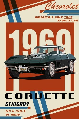Poster stampa corvette - poster,