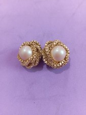 Vintage Orecchini Donna Perla A Bottone