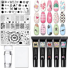 Stamping Nail Art Kit, Set Di