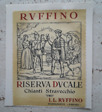 Etichetta da Collezione Originale Vino Vintage Ruffino Riserva Ducale 