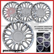 COPRICERCHI LANCIA YPSILON 15" R15 COPPE RUOTA BORCHIE LOGO NUOVO SET 4PZ