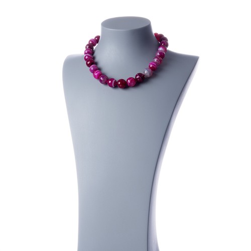 Collana corta agata fucsia - collana, e