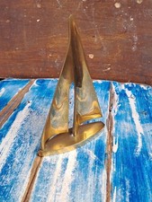 Modello di Barca a Vela in Ottone Vintage Arredo Nautico Veliero Design