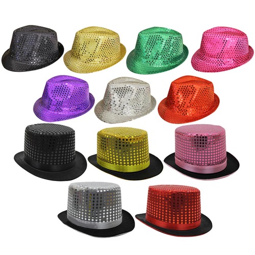 Sequin trilby fedora top - sequin,