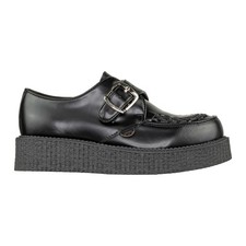 UNDERGROUND CREEPERS SHOES C012X LEATHER BLACK