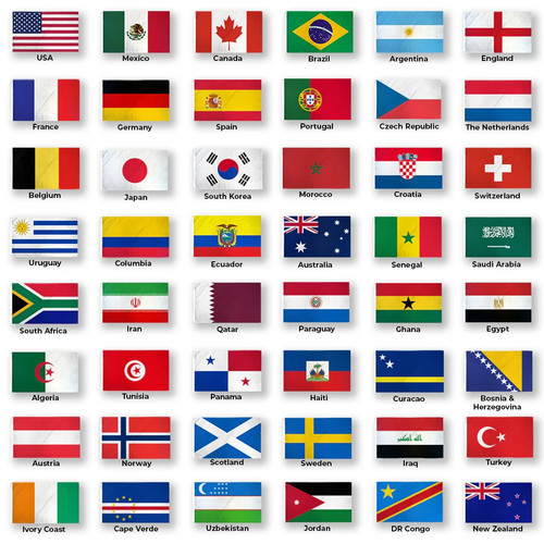 Set bandiere mondiali 2026 - set,