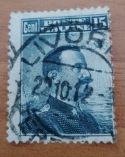 REGNO D'ITALIA - MICHETTI  Cent. 15 USATO - STAMPA SPOSTATA CON TIMBRO 22/10/12