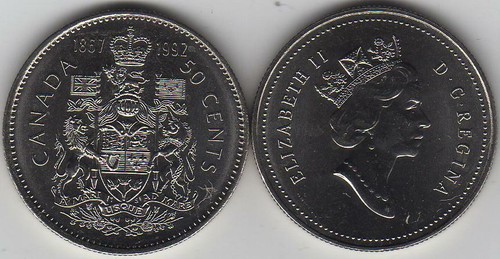 1992 canada half - canada, dollar