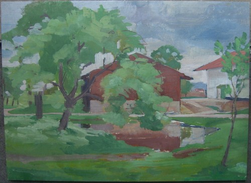 Dipinto olio sommeridylle - olio, °