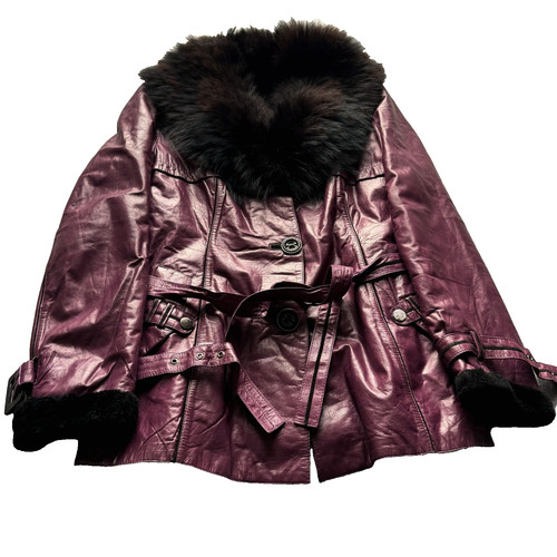 Cappotto vera pelle - , bordeaux