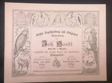 Hoh. Sandl Il Piu Grande Negozio Di Pappagalli Monaco, Cartolina pubblicitaria,