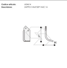 20 x ZAPPETTE ZAPPE MOTOZAPPA MOTOCOLTIVATORE VALPADANA VMC 14 H78 L174 50x6