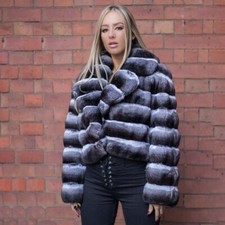 Cappotto donna corto cincillà