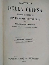 1866 AUTORITA DELLA CHIESA, UNIONE CHIESE METODISTE E VALDESI, CHIESA EVANGELICA