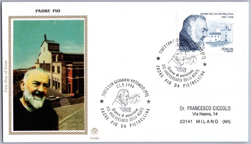 Italia fdc padre pio - italia,