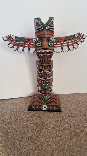 Totem pole wooden hand carved - totem,