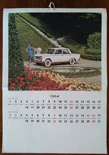 Calendario fiat 1964 auto - calendario,