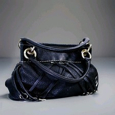 ZARA woman shoulder grap bag black genuine total leather "COW" everyday medium 
