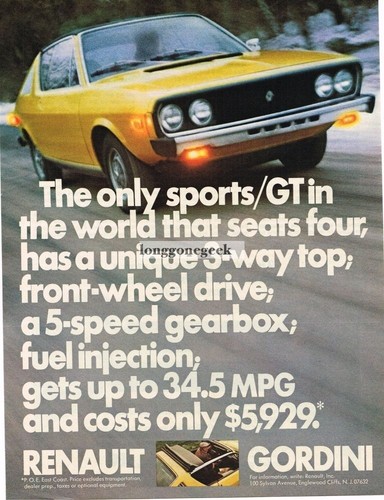 1975 renault gordini - 1975, yellow