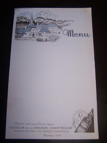 Feuille menu liqueur
