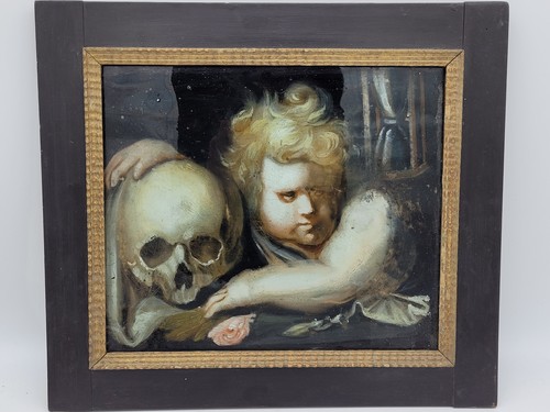 Antico quadro vetro - quadro, su