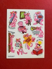 (X48) PANTERA ROSA PINK Foglio 9 ADESIVI STICKER Vintage 1981 Cartoon 15x12 cm