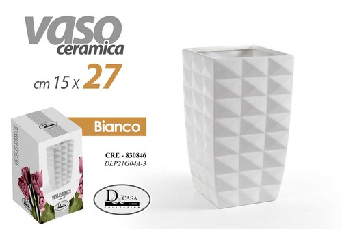 Vaso ceramica quadrato - vaso,