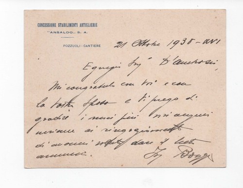 Ansaldo pozzuoli 1938 - s.a.,