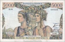 France / Francia - 5000 / 5.000  Franchi / Francs  Terra e Mare 1951