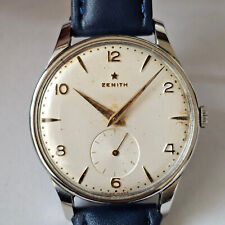 ZENITH-STELLINA-ANNI 50-MANUALE-CALIBRO 40-TUTTO ACCIAIO-FIRMATO-OVERSIZE(37 MM)