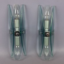 Lampade Applique Fontana Arte Cristallo Metallo Cromato Design Modernariato 1970