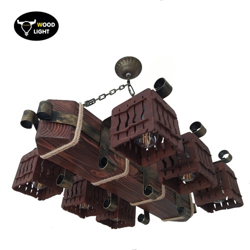 Wooden chandelier wood ceiling - wood,