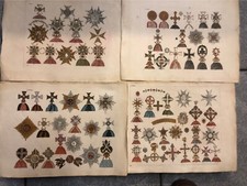 Raccolta di 4 tavole colorate