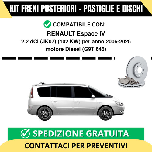 Kit freni posteriori per - kit,
