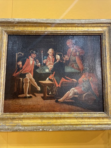 Olio tela epoca 700 - 700, scena