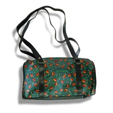 NAJ OLEARI borsa bauletto bowling anni 80 fantasia fiori verde vintage moda 2 V2