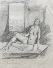 Karl-Heinz Grünewald Ritratto Presidente Femminile Nudo Im Atleier Schizzo