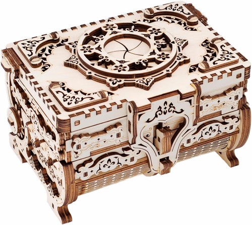 Antica scatola legno 3d - in,