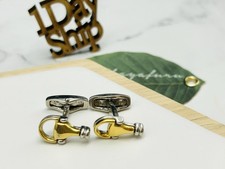 GUCCI Gemelli Argento Tono Oro Horsebit Design Accessori Uomo Vintage Italia