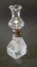 Lume a petrolio antico Lampada a olio lumetto con boccia di vetro H20 cm vintage