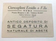 Cartolina Pubblicitaria Roma Ciancaglioni Emidio Antico Deposito Di Segatura
