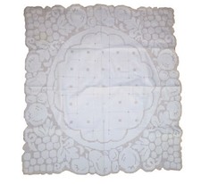 Tovaglia centrotavola vintage Sfilato Siciliano 500 Italia pizzo 29”