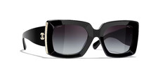 OCCHIALI DA SOLE CHANEL 5435 QUADRATI NERO E ARGENTO con LENTE GRIGIA c501/S4! SPEDIZIONE OGGI!