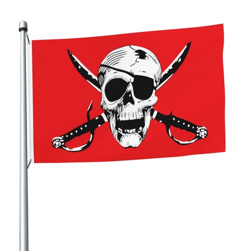 Bandiera pirata rossa teschio