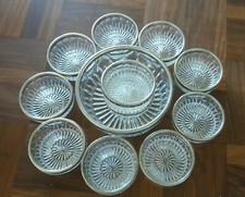 Coppa e coppette per macedonia in vetro e metallo