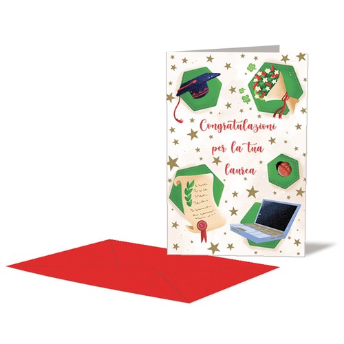 Biglietto auguri laurea con - laurea,
