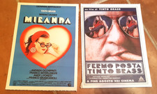 TINTO BRASS - LOTTO 2 SCHEDE CIAK FILM (MIRANDA SERENA GRANDI, FERMO POSTA)