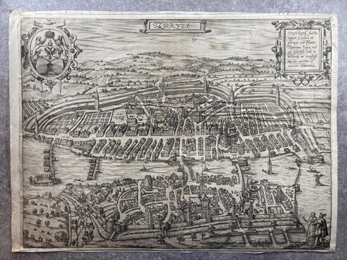 Gravure carte vue zürich - carte,
